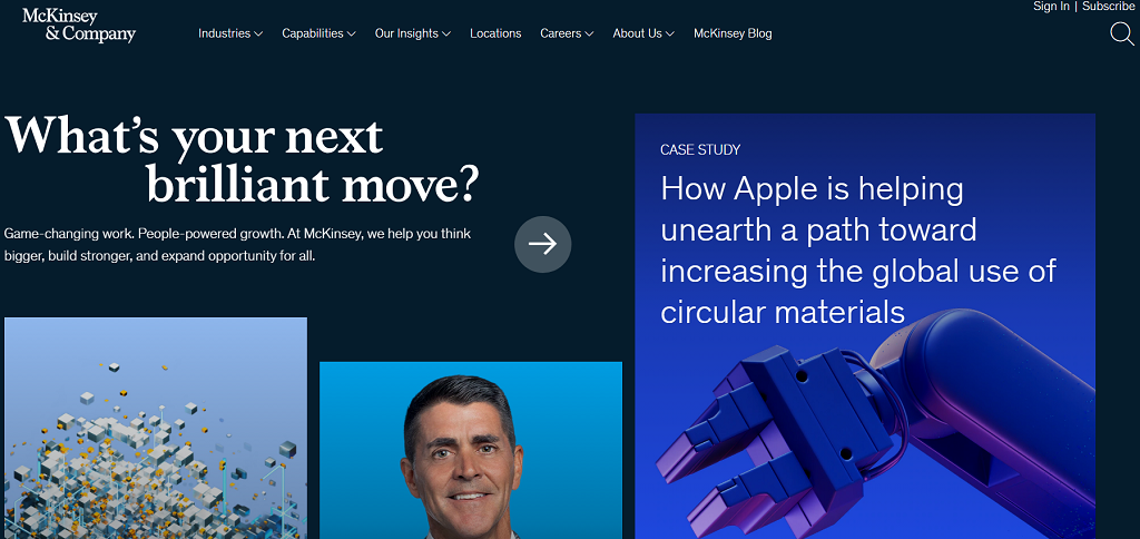 McKinsey & Company website main page