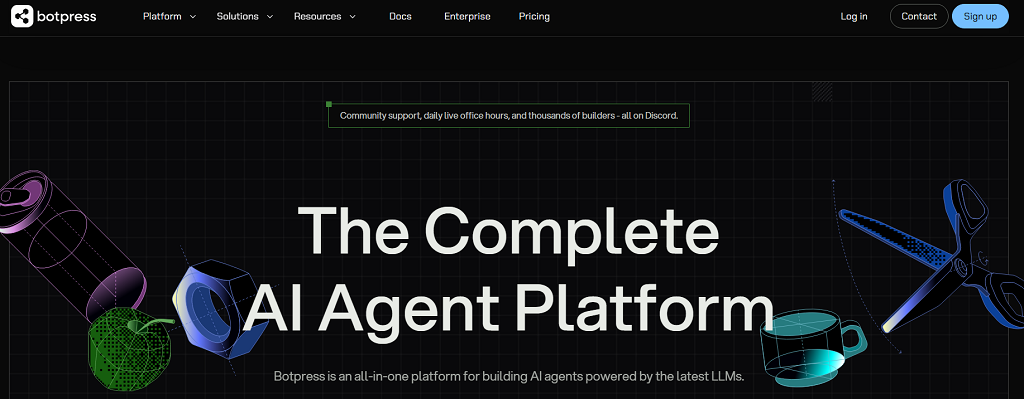 Botpress website main page