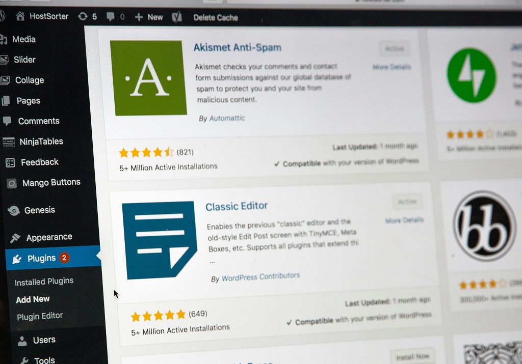 Wordpress plugin page