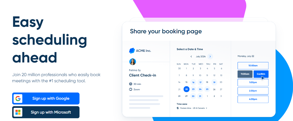 Calendly website main page