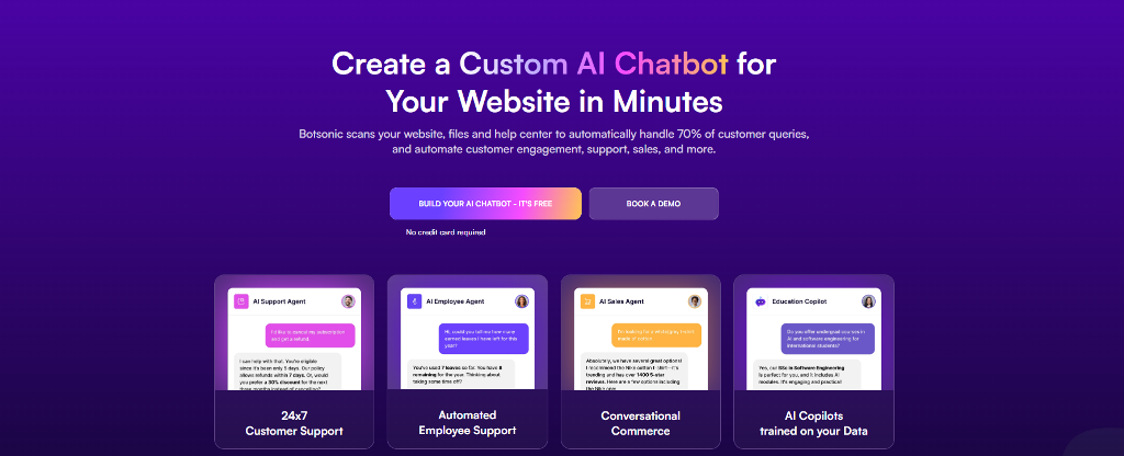 botsonic website interface