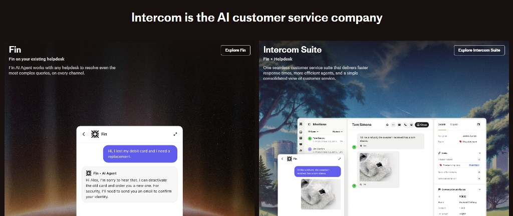 intercom website interface