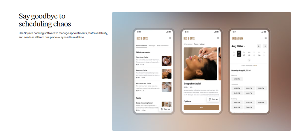 Square Appointments website promo