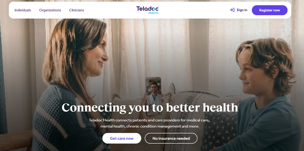 Teladoc Health website interface