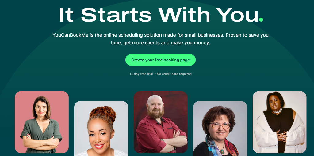 youcanbookme website main page