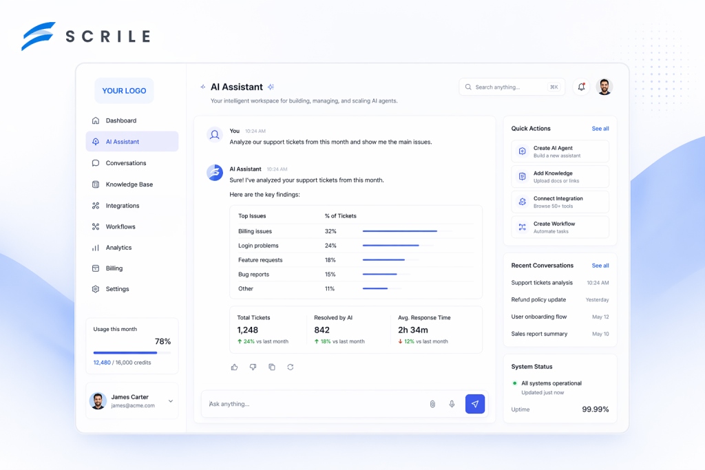 building an ai assistant with Scrile AI