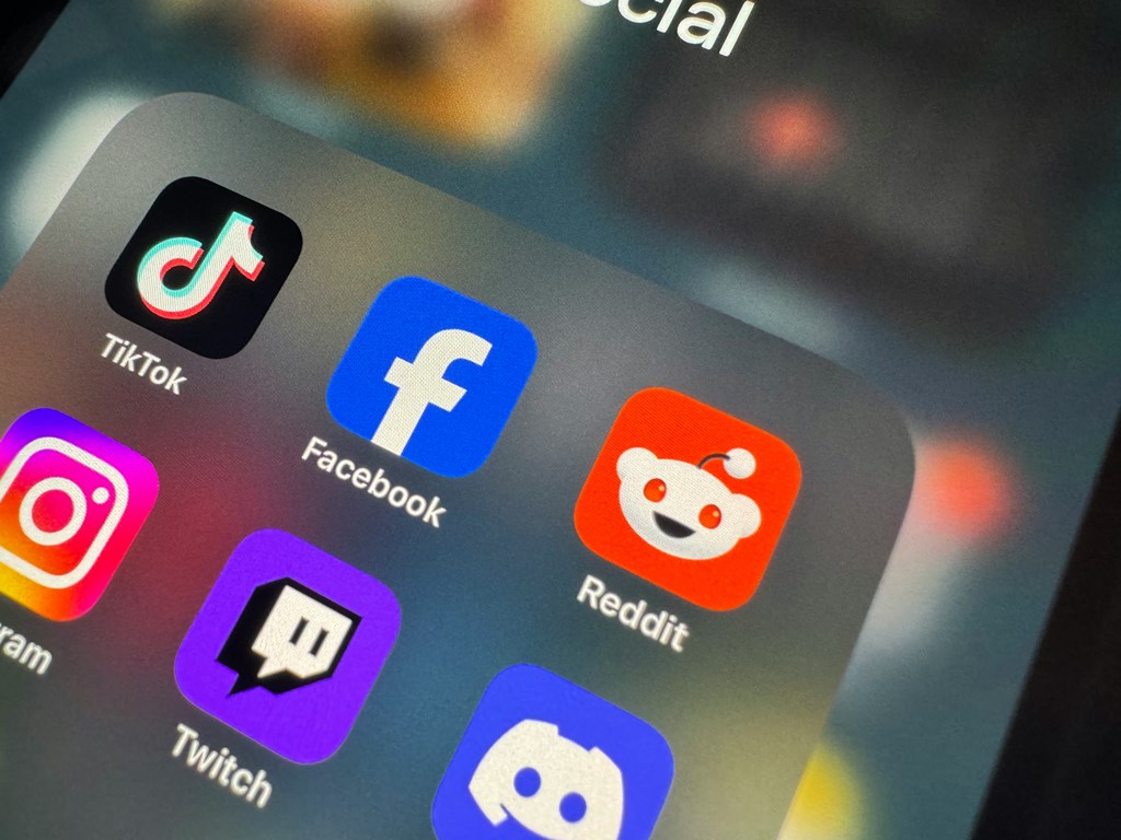 various social media apps on smartphone screen
