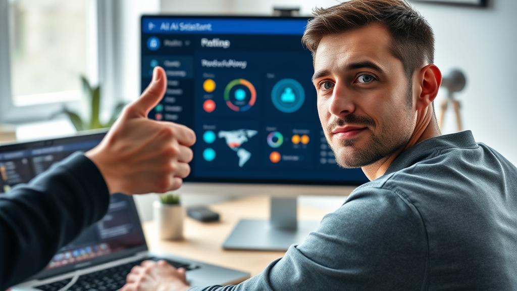 A close view of a screen dashboard used to design and test an AI assistant workflow.
