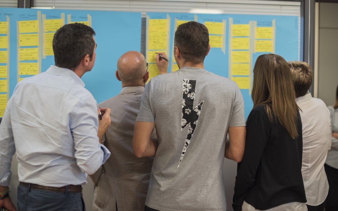 Founder and product team planning software platform scope and budget before development