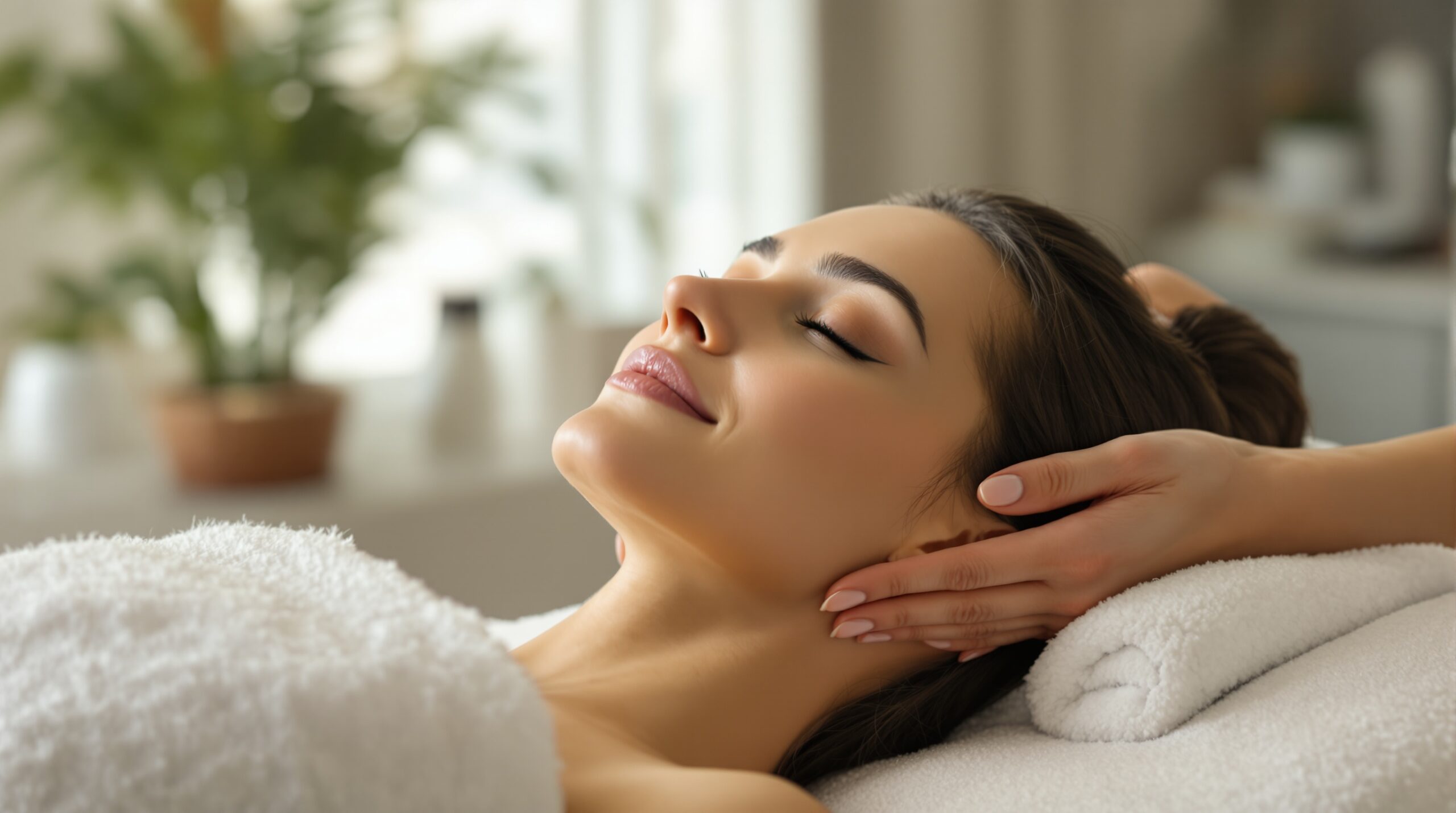 A spa treatment room that suggests multi-step service booking and longer appointment workflows