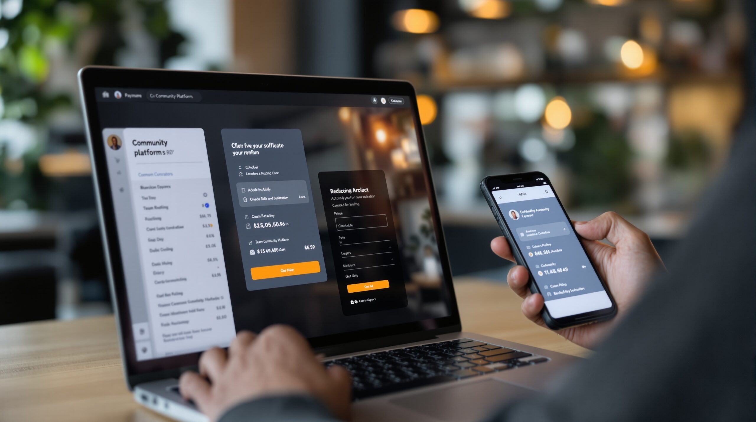 Online payment screen for community platform pricing