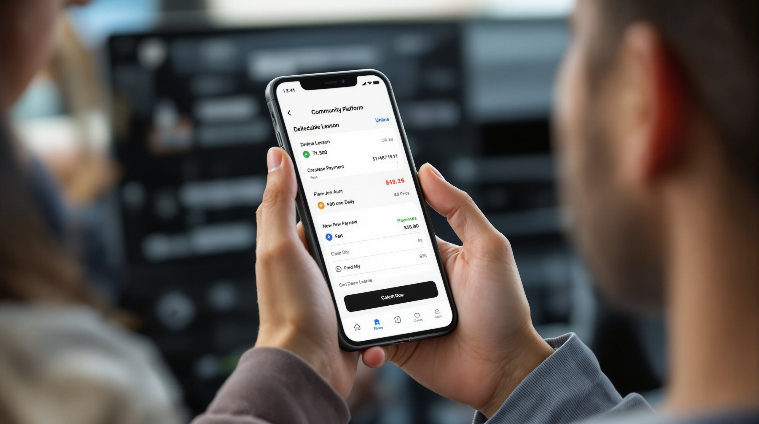 Online payment screen for community platform pricing
