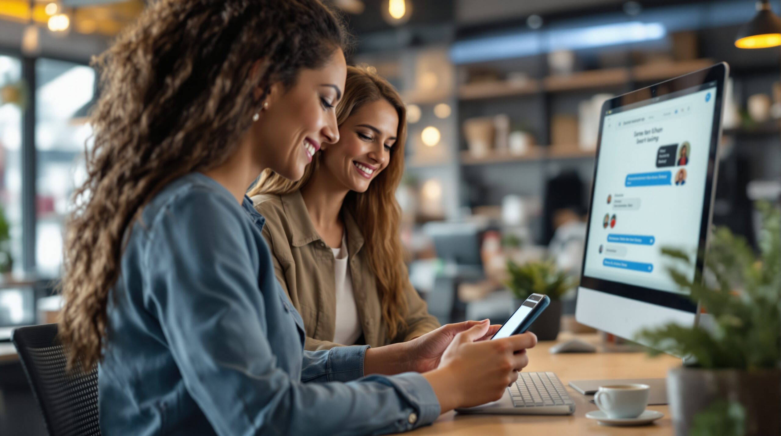 Customer checking order tracking on a phone with live chat support