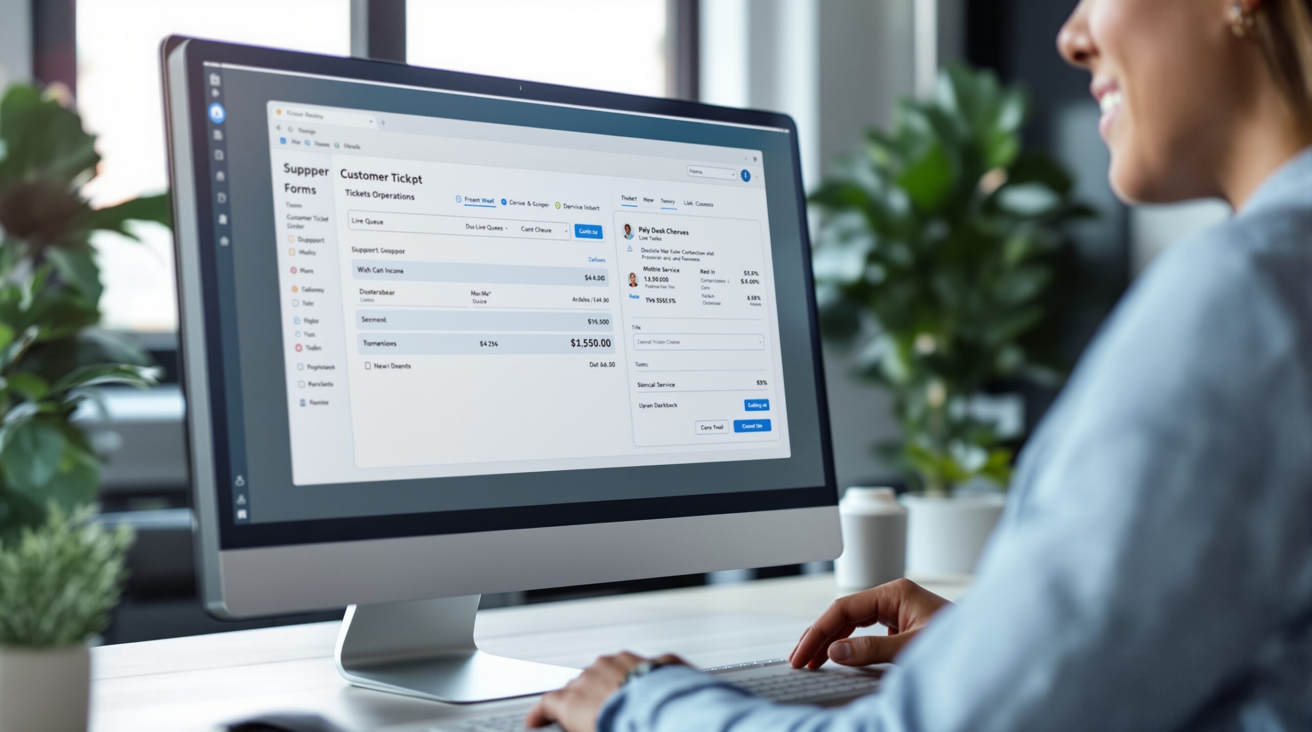 Customer support ticket form open on a desktop screen for structured help desk intake