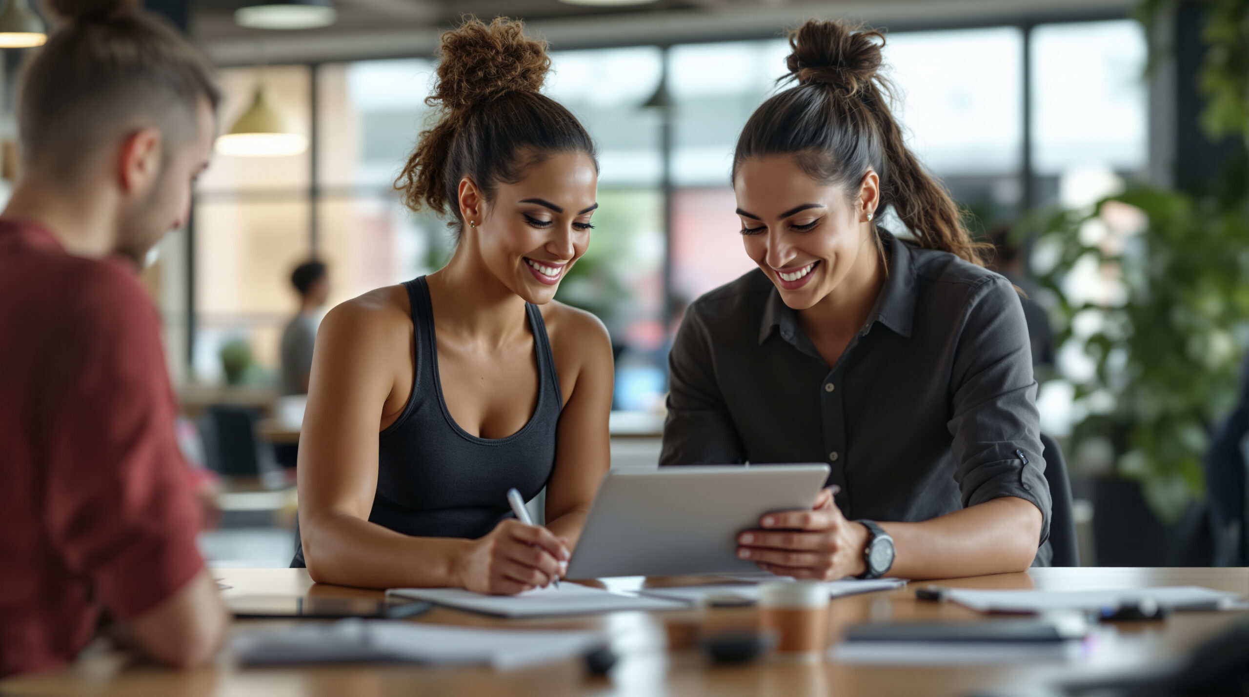 Fitness creator preparing launch content with a platform specialist