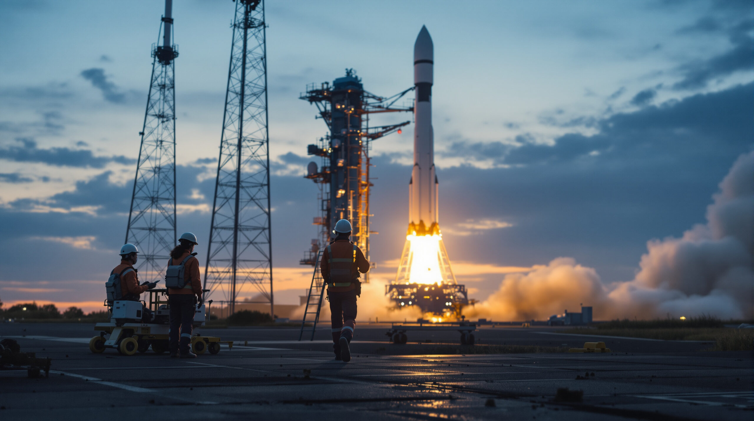 Small launch team completing a final operational acceptance test