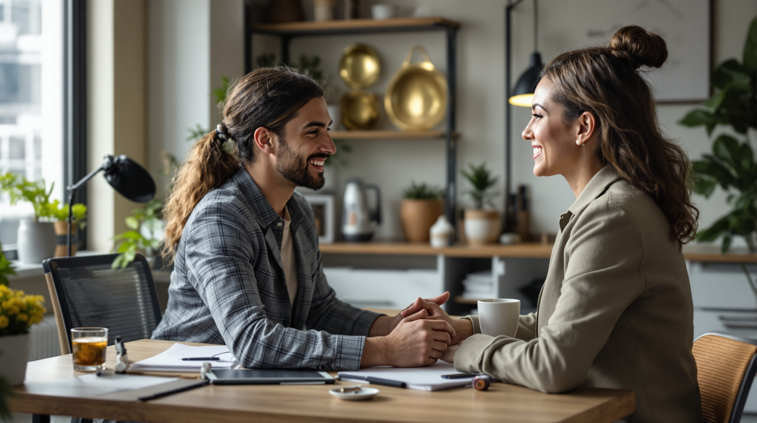 Adviser beginning a private website consultation with a client