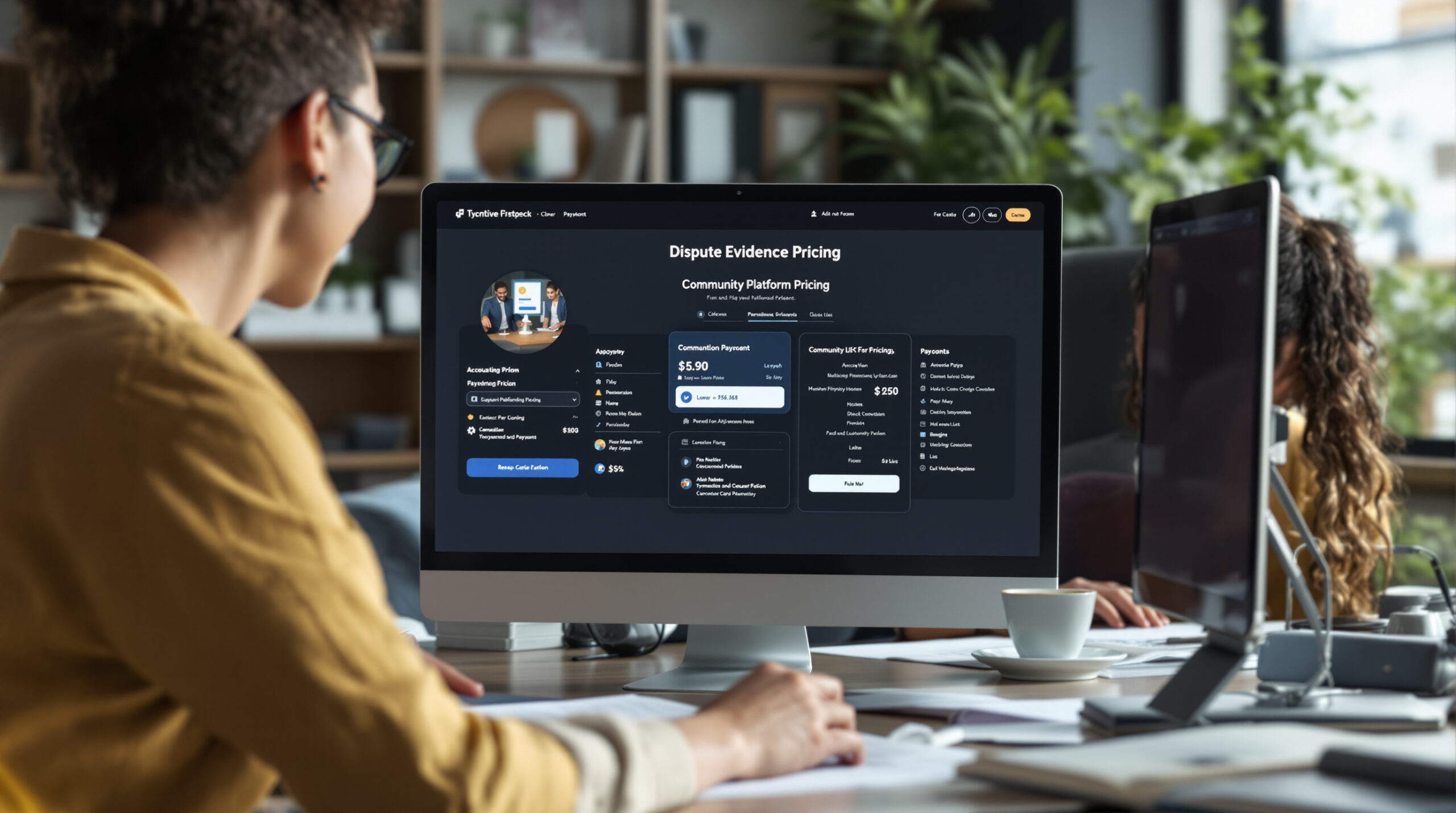 Online payment screen for community platform pricing