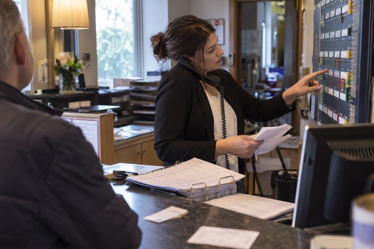 Support specialist investigating a booking exception with customer records