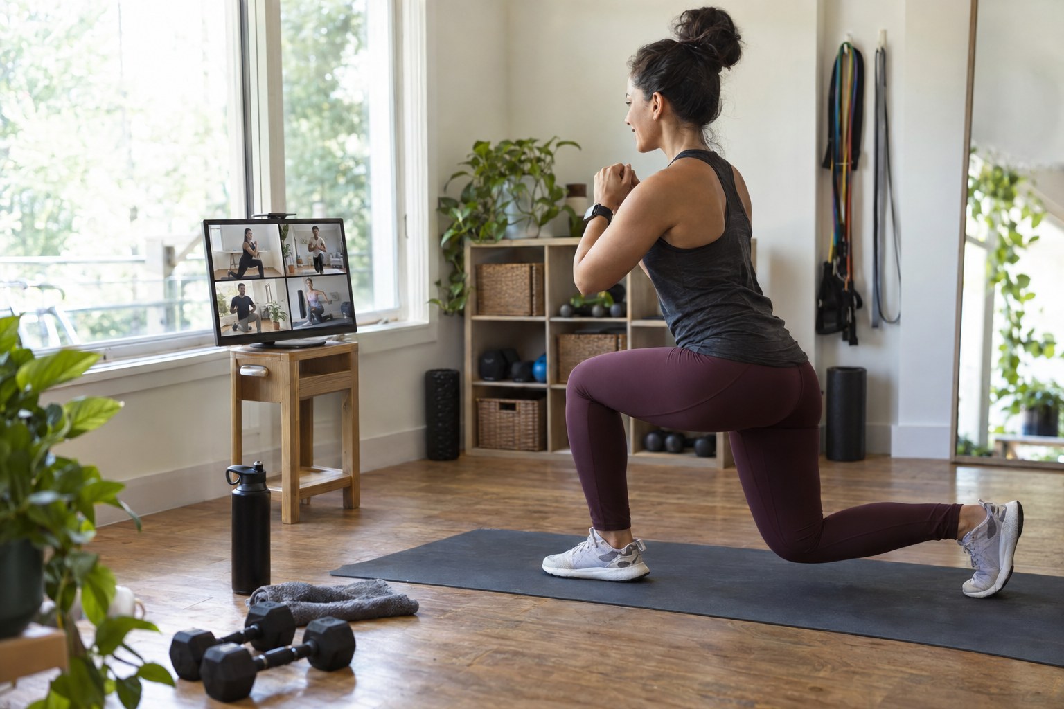 Coach observing a small remote fitness membership pilot