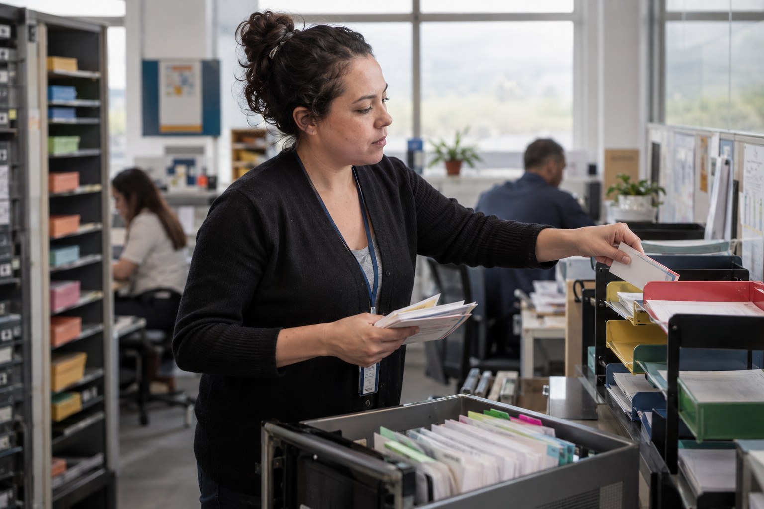 Service coordinator routing a customer case between work queues