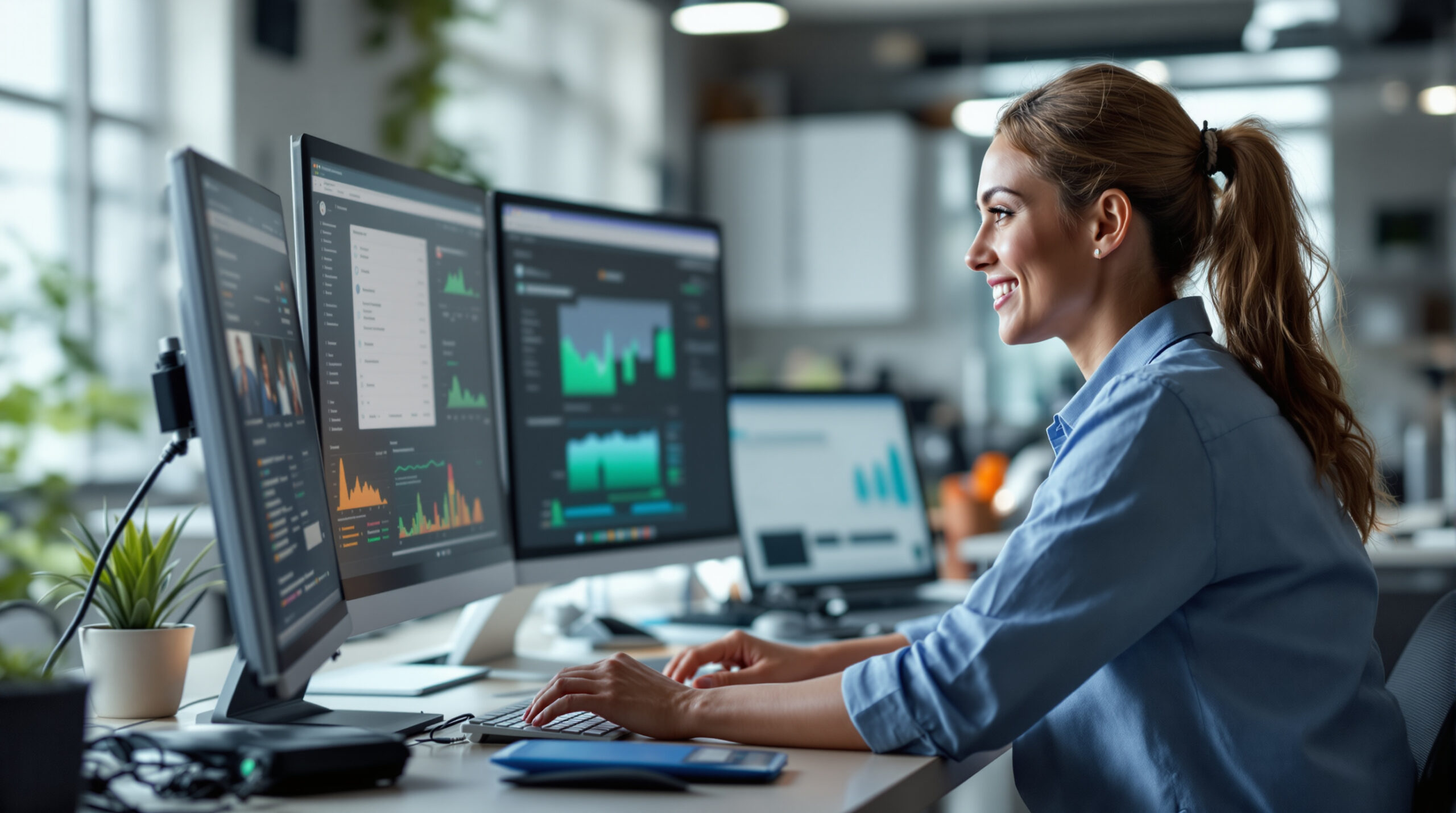Quality assurance specialist testing a creator service across real devices