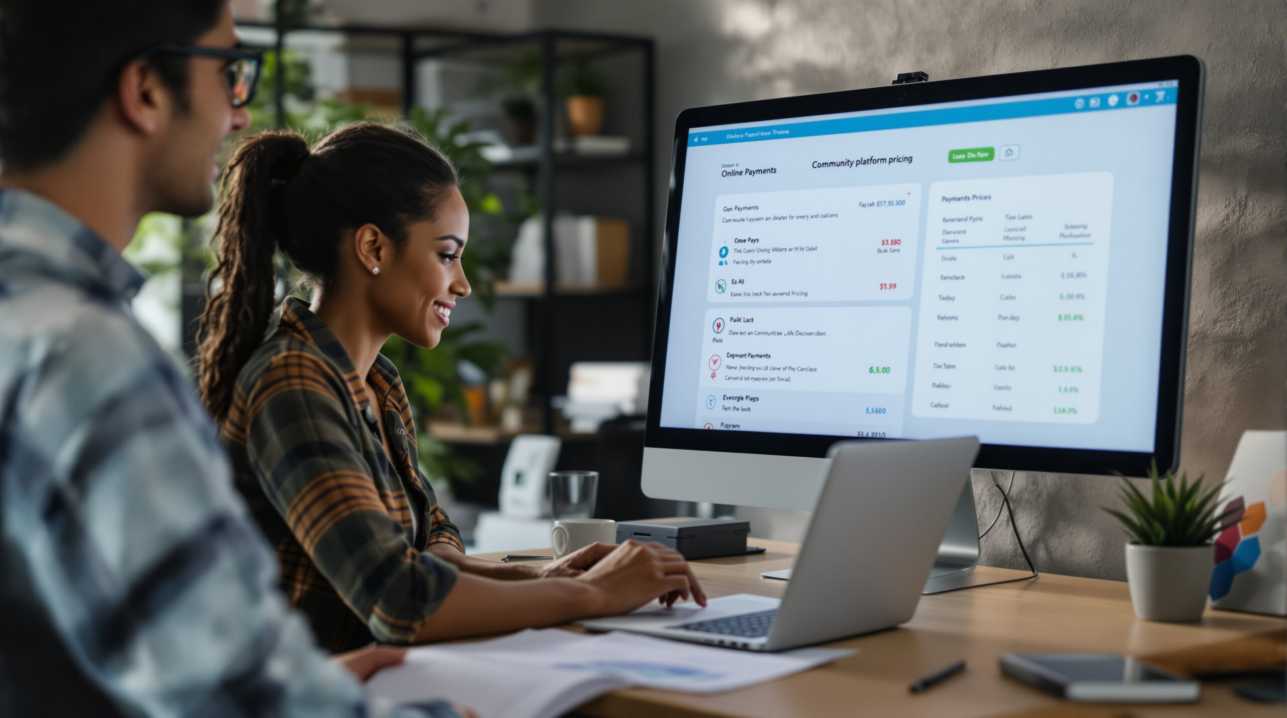 Online payment screen for community platform pricing