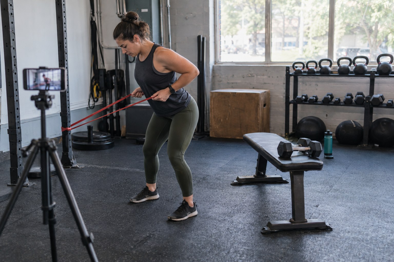 Trainer recording exercise variations for different equipment