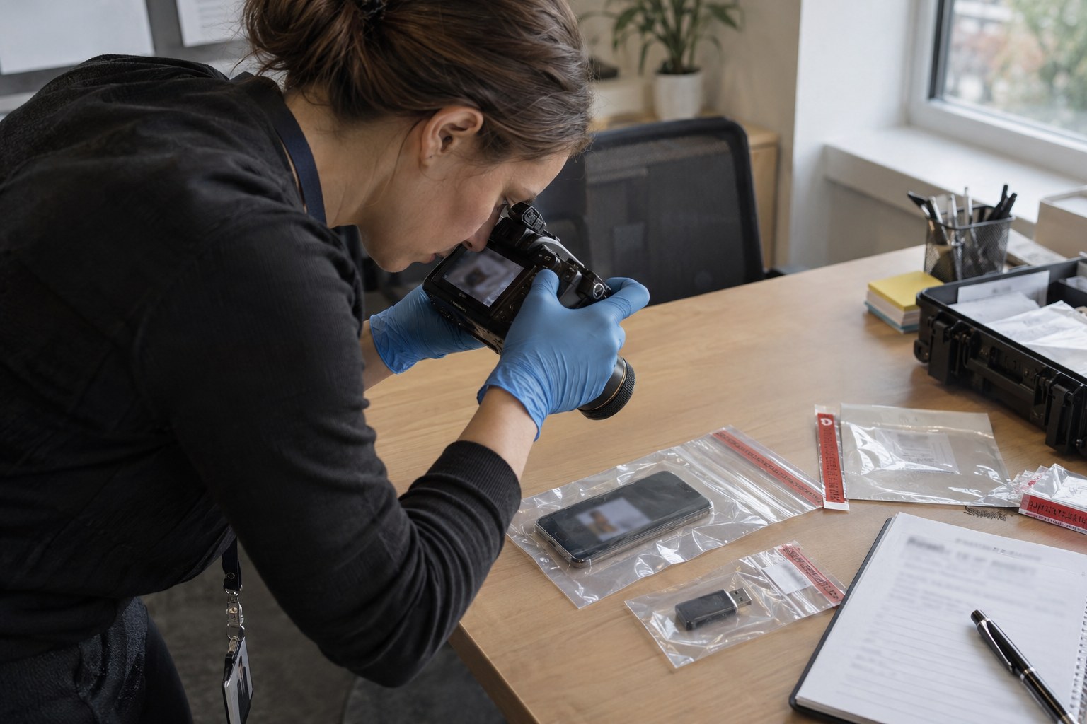 Operations specialist preserving evidence from a leaked creator video