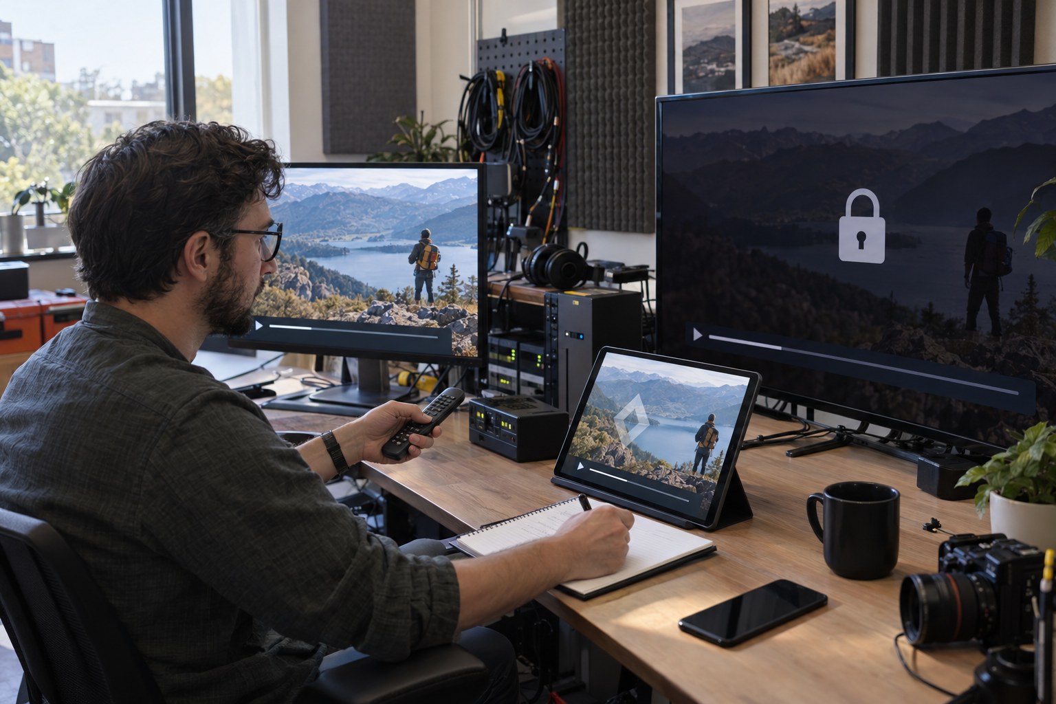 Creator media delivery setup with watermark and access checks