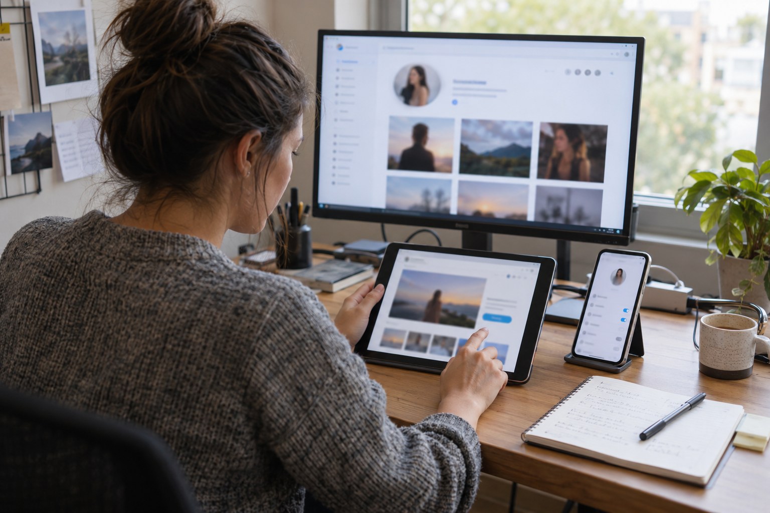 Release tester checking creator platform pages across devices